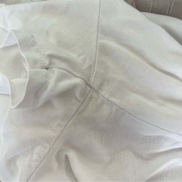 ZARA sz S White Short Sleeve Tee Light Pink Peplum Ruffle Bottom Frill - Picture 8 of 9